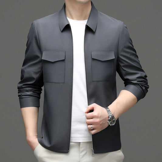 Herren Leichte Jacke mit Revers und Schlitztaschen | Ideal für Frühling & Herbst