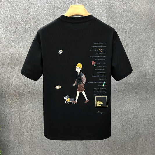 Herren Cartoon Print Lockeres Kurzarm T-Shirt – Ideal für den Sommer