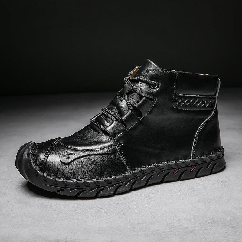 Dicksohlige Cow Split Leder Werkzeugstiefel | Ideal für Herbst und Winter