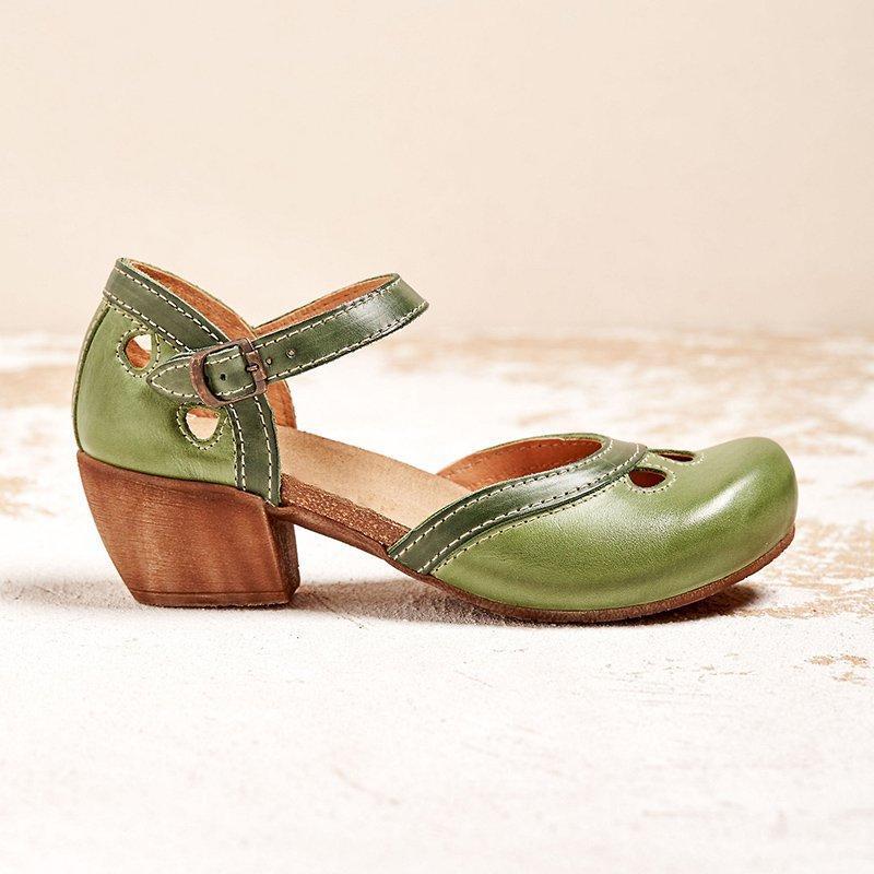 Sandalen mit Niedrigem Absatz, Knöchelriemen und Blockabsatz | Ideal für Frühling und Sommer