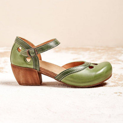 Sandalen mit Niedrigem Absatz, Knöchelriemen und Blockabsatz | Ideal für Frühling und Sommer