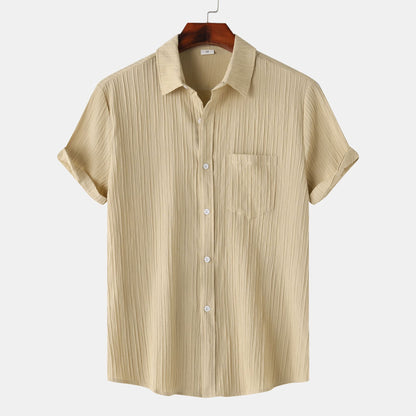 Herren Einfarbiges Polo-Kragen Kurzarm-Shirt Ideal für den Sommer
