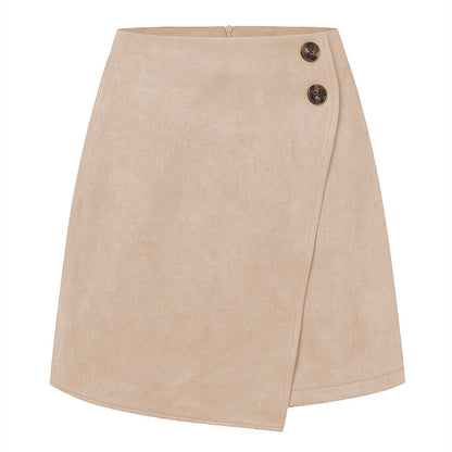 Chice Suede High-Waist Asymmetrische Kurzrock | Ideal für Herbst und Winter