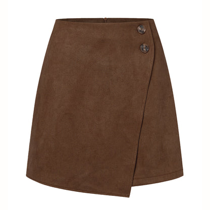 Chice Suede High-Waist Asymmetrische Kurzrock | Ideal für Herbst und Winter