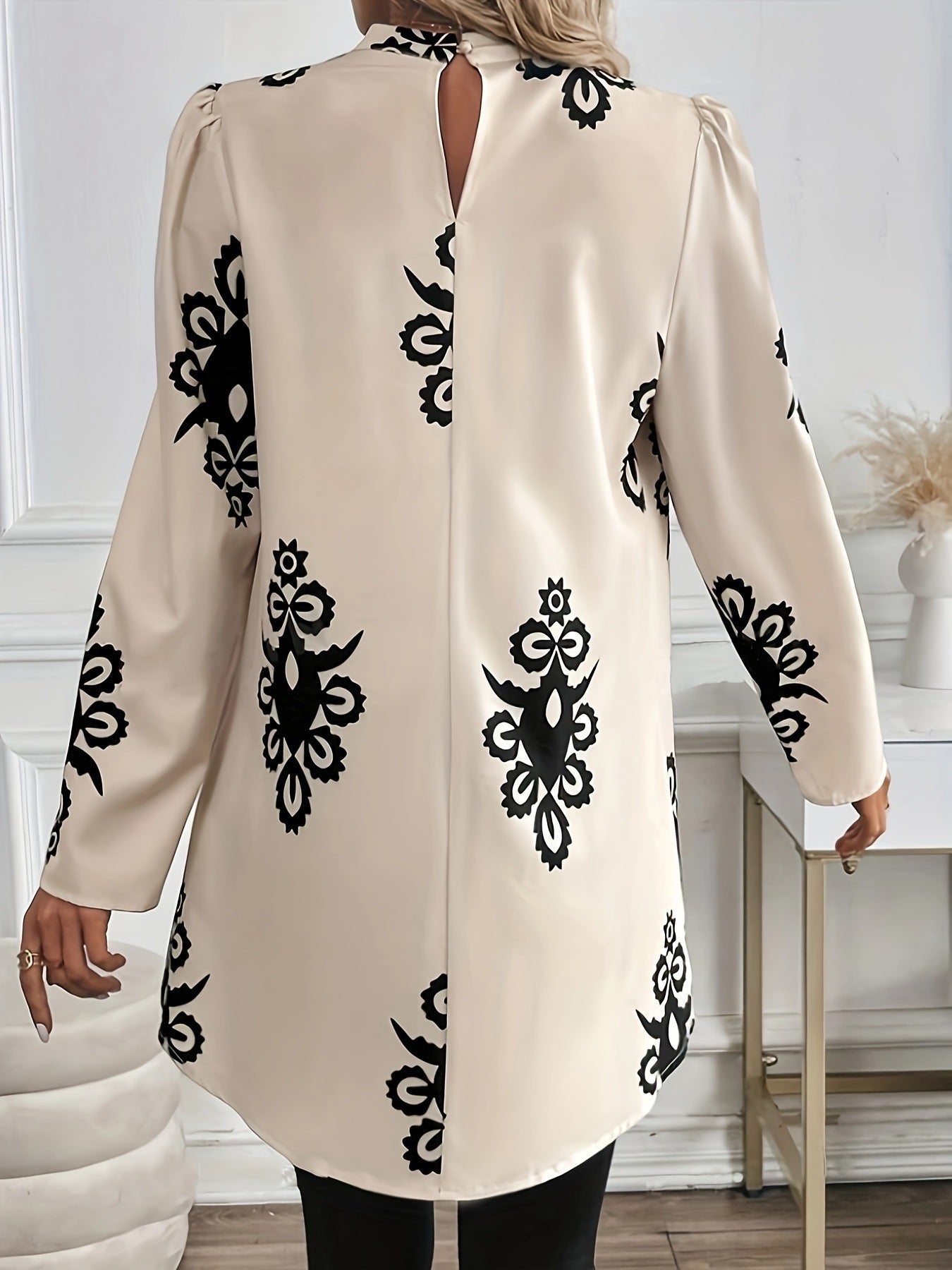 Langarm Pullover-Top mit Lockerer Passform in Apricot | Ideal für den Herbst