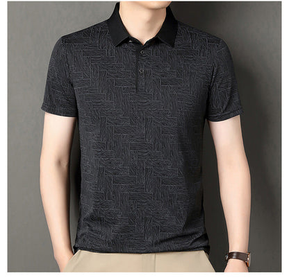 Bedrucktes Ice Silk Kurzarmshirt | Ideal für den Sommer