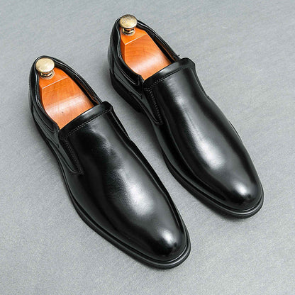 Herren Leder Slip-On Business Schuhe mit Rutschfester Gummisohle | Ideal für Alle Jahreszeiten