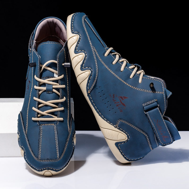 Herren Orthopädische Lederschuhe mit Rutschfester Sohle | Ideal für alle Jahreszeiten