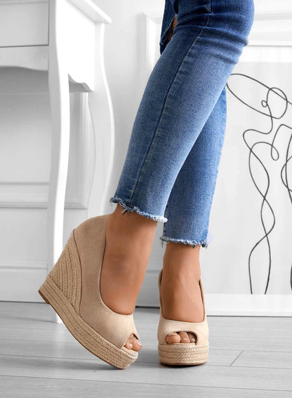 Wildleder Wedge Sandalen mit Weichem Futter und Offener Zehenpartie | Ideal für Frühling und Sommer