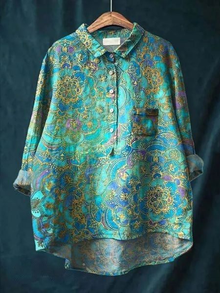 Bluse mit Blumenmuster aus leichtem Stoff | Ideal für Frühling und Sommer