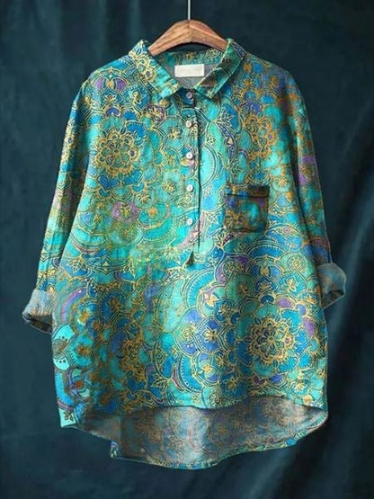 Bluse mit Blumenmuster aus leichtem Stoff | Ideal für Frühling und Sommer