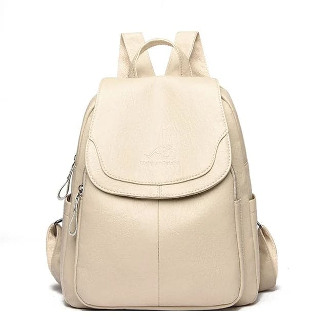Anti-Diebstahl Kunstleder Rucksack mit RFID-Schutz und Versteckten Reißverschlüssen | Ideal für Frühling und Herbst