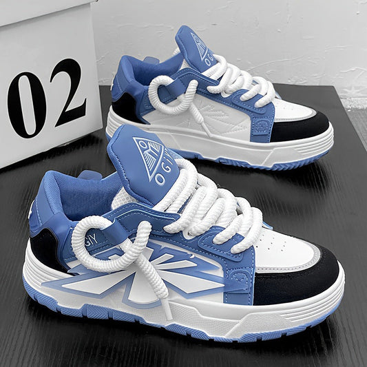 Herrensneaker mit Dicker Sohle und Synthetikleder-Obermaterial | Ideal für Frühling Sommer und Herbst