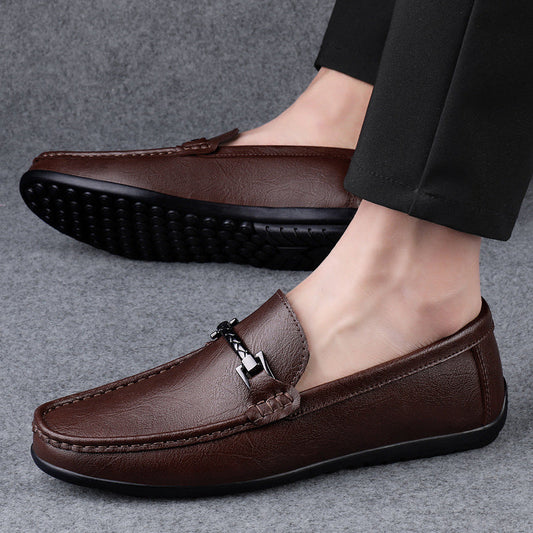 Herren Echtes Leder Slip-On Slipper mit Weicher Sohle | Ideal für Alle Jahreszeiten