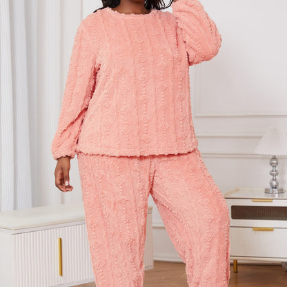 Zweiteiliges Plus Size Pyjama Set mit Rundhalsausschnitt | Ideal für alle Jahreszeiten