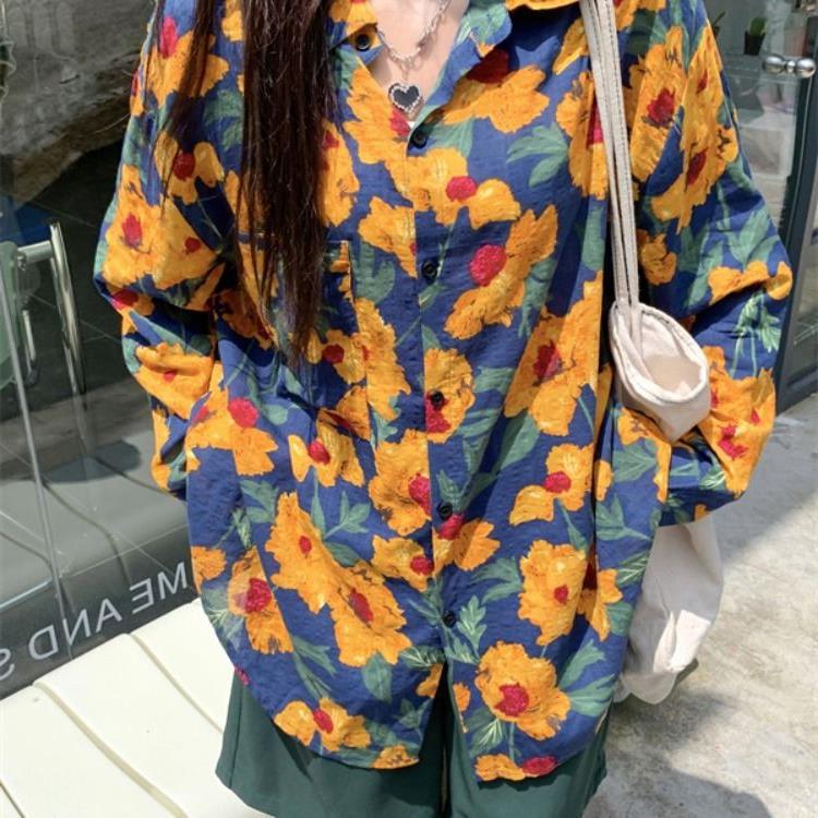 Damen Bedrucktes Langarm-Shirt mit Knopfleiste | Ideal für Alle Jahreszeiten