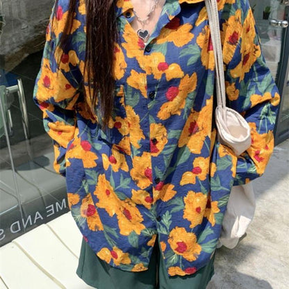 Damen Bedrucktes Langarm-Shirt mit Knopfleiste | Ideal für Alle Jahreszeiten