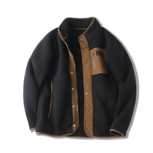 Gefütterte Übergangsjacke mit Stehkragen und Aufgesetzten Taschen | Ideal für den Frühling