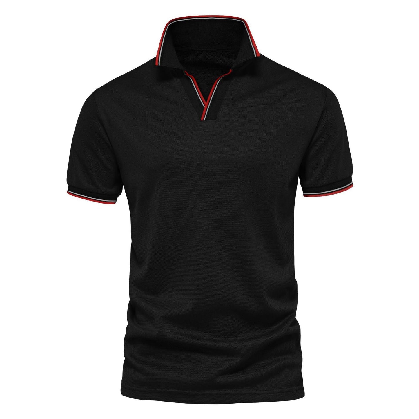 Herren Einfarbiges V-Ausschnitt Kurzarm Shirt – Ideal für den Sommer