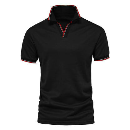 Herren Einfarbiges V-Ausschnitt Kurzarm Shirt – Ideal für den Sommer