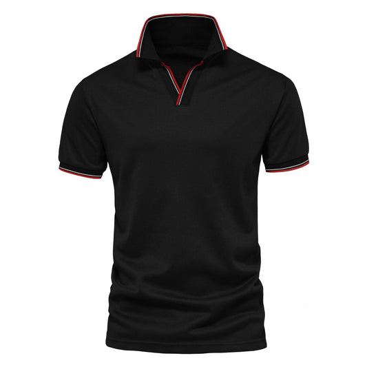 Herren Einfarbiges V-Ausschnitt Kurzarm Shirt – Ideal für den Sommer