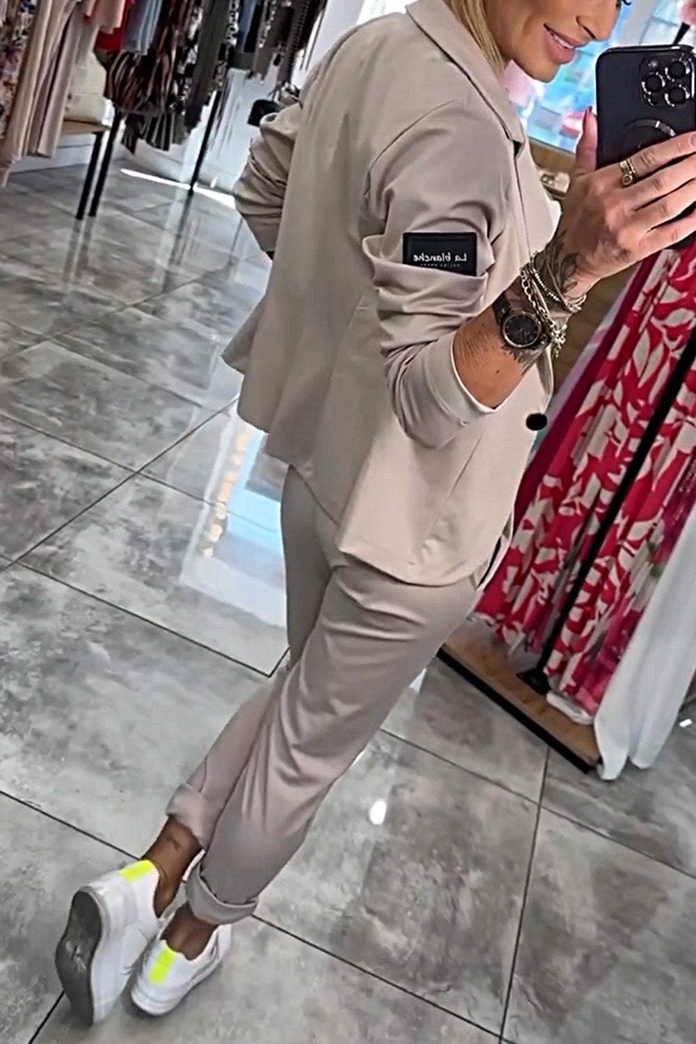 Zweiteiliges Set mit leichtem Blazer und Stretch-Hose | Ideal für Frühling und Herbst