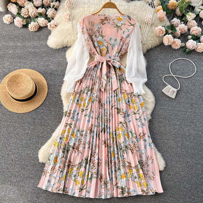 Bedrucktes Maxi Kleid mit Langen Ärmeln und Ethnischen Mustern | Ideal für Frühling und Sommer