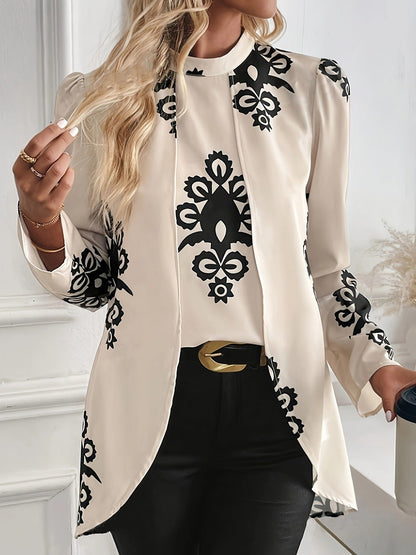 Langarm Pullover-Top mit Lockerer Passform in Apricot | Ideal für den Herbst