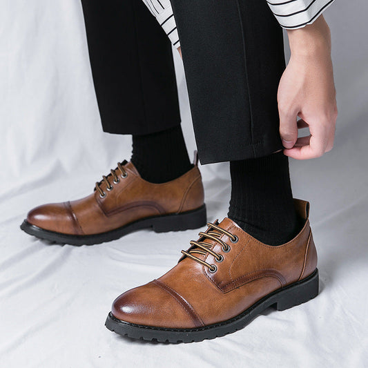 Herren Drei-Teilige Leder Business Schuhe mit Rundspitze | Ideal für Alle Jahreszeiten