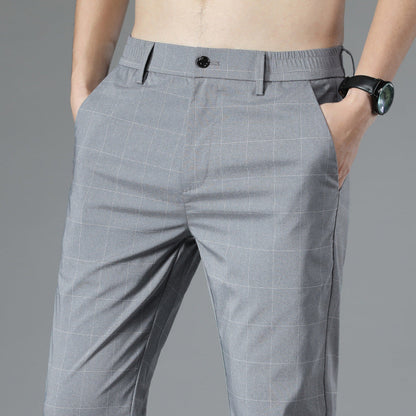 Herren Karo-Cropped-Hose aus Ice Silk | Ideal für den Sommer