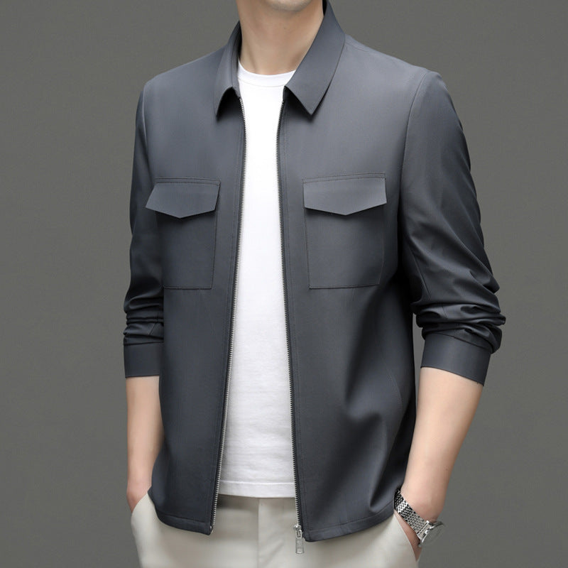 Herren Leichte Jacke mit Revers und Schlitztaschen | Ideal für Frühling & Herbst