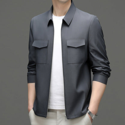 Herren Leichte Jacke mit Revers und Schlitztaschen | Ideal für Frühling & Herbst