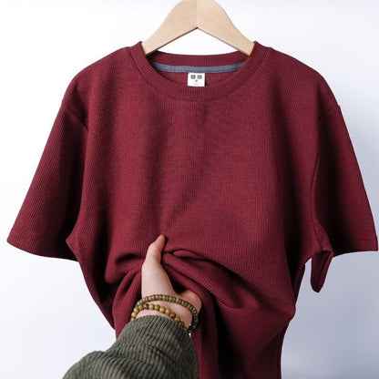 Waffelstrick-Halbarm-Pullover | Ideal für den Sommer