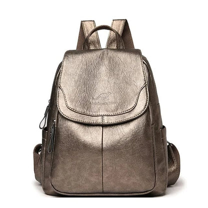 Anti-Diebstahl Kunstleder Rucksack mit RFID-Schutz und Versteckten Reißverschlüssen | Ideal für Frühling und Herbst
