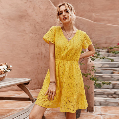 Elegantes High-Waist Kleid mit klassischem Design | Ideal für Frühling und Sommer