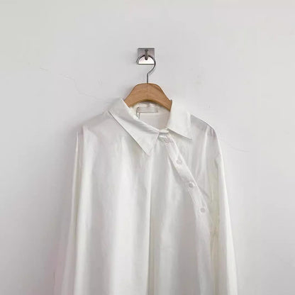 Damen Lockeres Langarm-Shirt aus Baumwolle mit Knopfleiste | Ideal für Alle Jahreszeiten