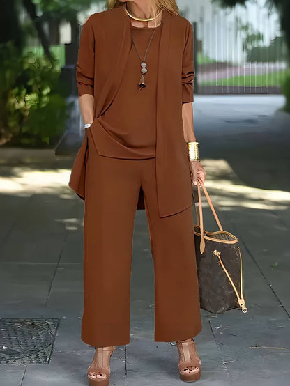 Elegantes Zweiteiler-Set mit Jacke und langen Hosen | Ideal für Frühling und Herbst