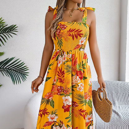Ärmelloses Korsett-Kleid mit Blumenmuster | Ideal für den Sommer