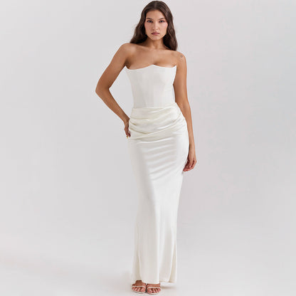 Strapless Rückenfreies Langes Abendkleid Ideal für Frühling und Sommer