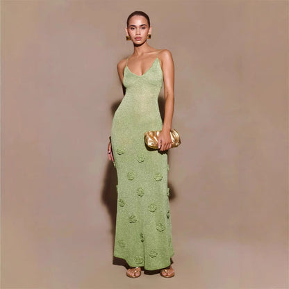 Handgehäkeltes Blumensequinenkleid | Ideal für den Frühling