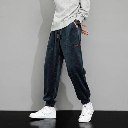 Lockere Weitbeinige Cord-Sweatpants Ideal für Herbst und Winter