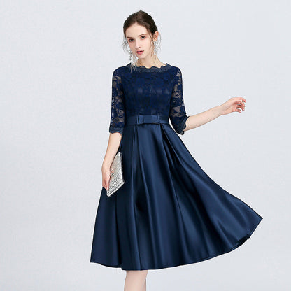 Abendkleid in Mittlerer Länge mit Reißverschlussdetail Ideal für Frühling und Herbst