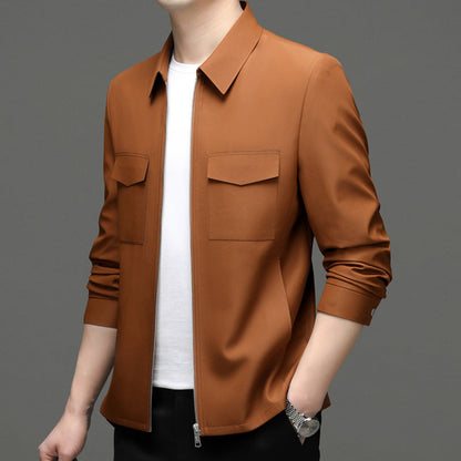 Herren Leichte Jacke mit Revers und Schlitztaschen | Ideal für Frühling & Herbst