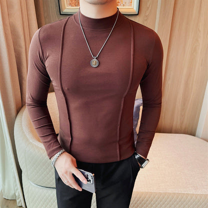 Herren gestreiftes Langarm Slim Fit T-Shirt – Ideal für Frühling und Herbst