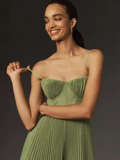 Midikleid mit plissiertem Tüll-Bustier | Perfekt für Frühling und Sommer