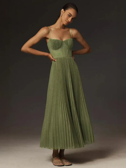 Midikleid mit plissiertem Tüll-Bustier | Perfekt für Frühling und Sommer