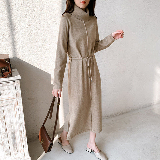 Langarm-Strickkleid mit Geradem Bund | Ideal für Frühling und Herbst