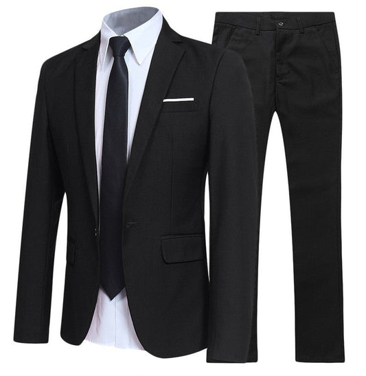 Herren Slim Fit Zwei-Teile Anzug mit Reverskragen | Ideal für Alle Jahreszeiten