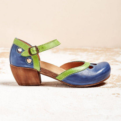 Sandalen mit Niedrigem Absatz, Knöchelriemen und Blockabsatz | Ideal für Frühling und Sommer