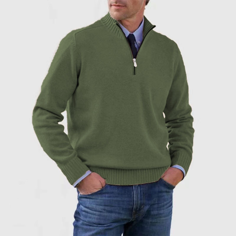 Herrenpullover mit halbem Reißverschluss I Ideal für Herbst und Winter